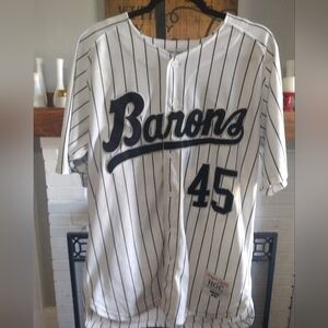 Birmingham Barons Jordan 45 Striped Baseball Jersey